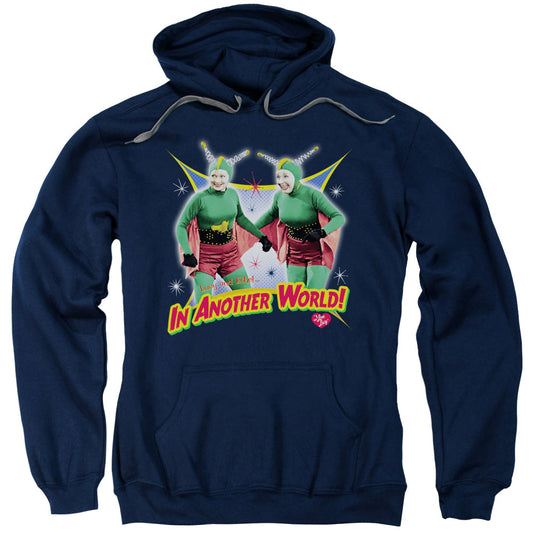 I Love Lucy in Another World Mens Hoodie Navy Blue Officially Licensed