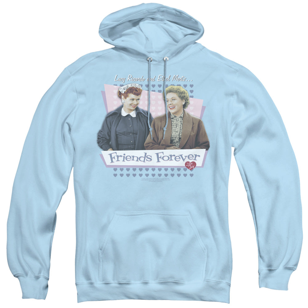 I Love Lucy Friends Forever Mens Hoodie Light Blue Officially Licensed