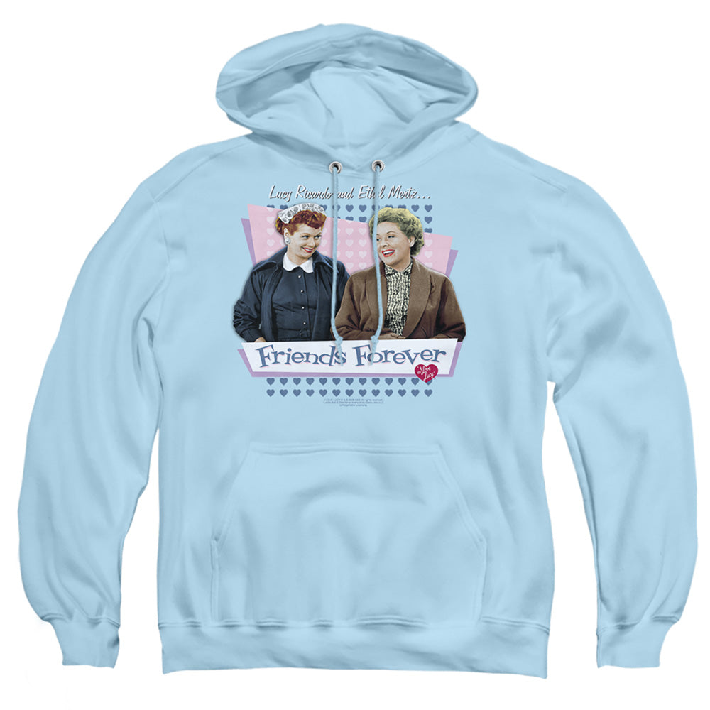 I Love Lucy Friends Forever Mens Hoodie Light Blue Officially Licensed