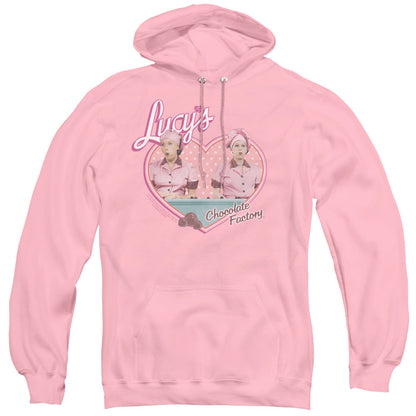I Love Lucy Chocolate Factory Mens Hoodie Pink Officially Licensed
