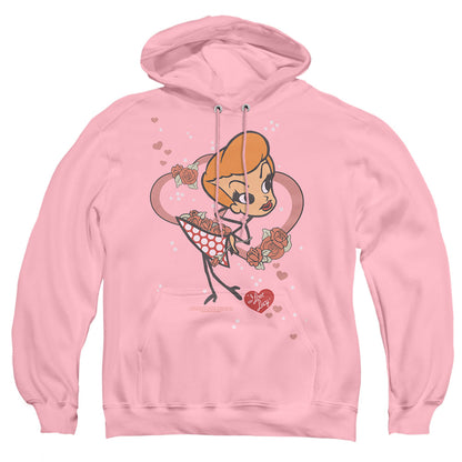 I Love Lucy Fun Girl Mens Hoodie Pink Officially Licensed