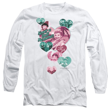I Love Lucy Never A Dull Moment Mens Long Sleeve Shirt White Officially Licensed Officially Licensed