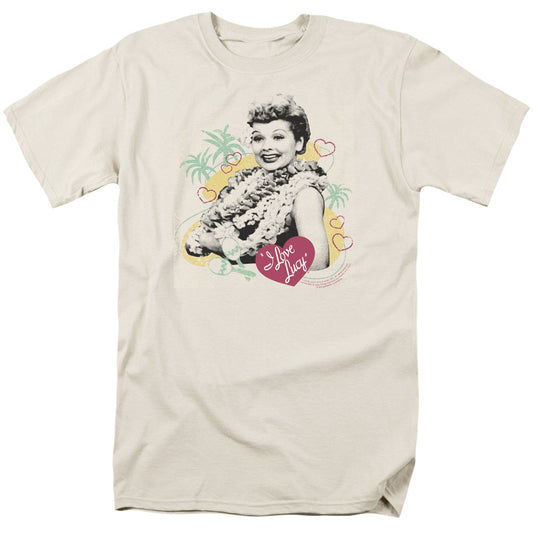 I Love Lucy Luau Graphic Mens T Shirt Cream Officially Licensed