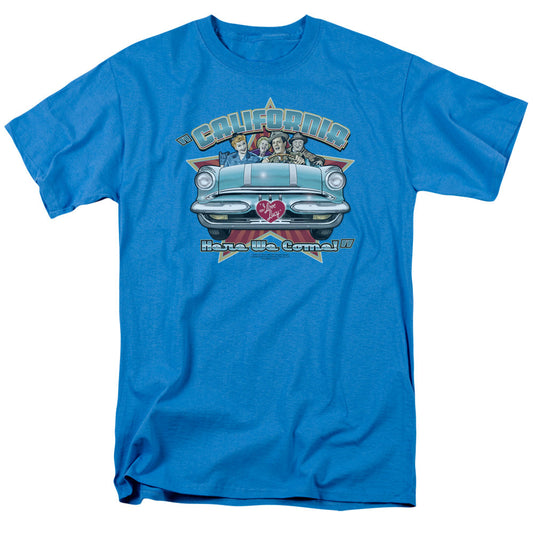 I Love Lucy California Here We Come Mens T Shirt Turquoise Officially Licensed