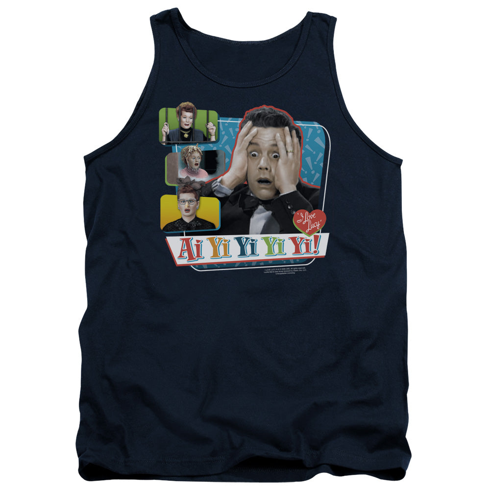 I Love Lucy Ai Yi Yi Yi Yi Mens Tank Top Shirt Navy Blue Officially Licensed
