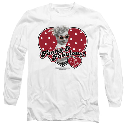 I Love Lucy Funny And Fabulous Womens White S S Tee Mens Long Sleeve Shirt White Officially Licensed
