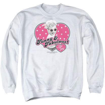 I Love Lucy Funny & Fabulous Mens Crewneck Sweatshirt White Officially Licensed