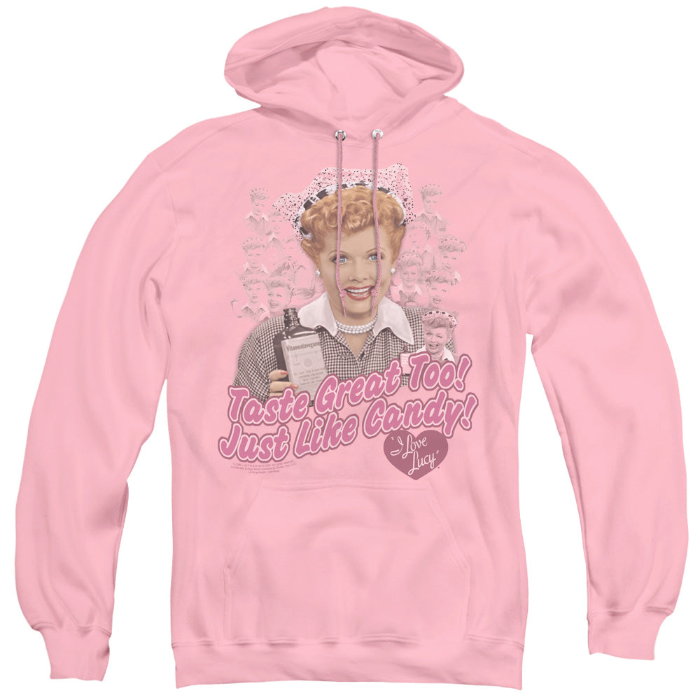 I Love Lucy Tastes Like Candy Mens Hoodie Pink Officially Licensed