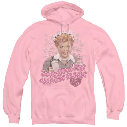I Love Lucy Tastes Like Candy Mens Hoodie Pink Officially Licensed