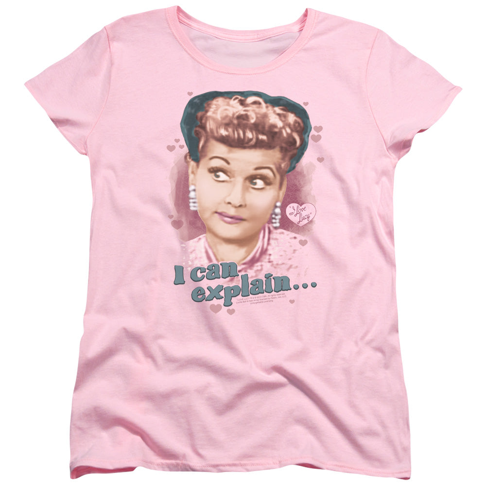 I Love Lucy I Can Explain Womens T Shirt Pink Officially Licensed