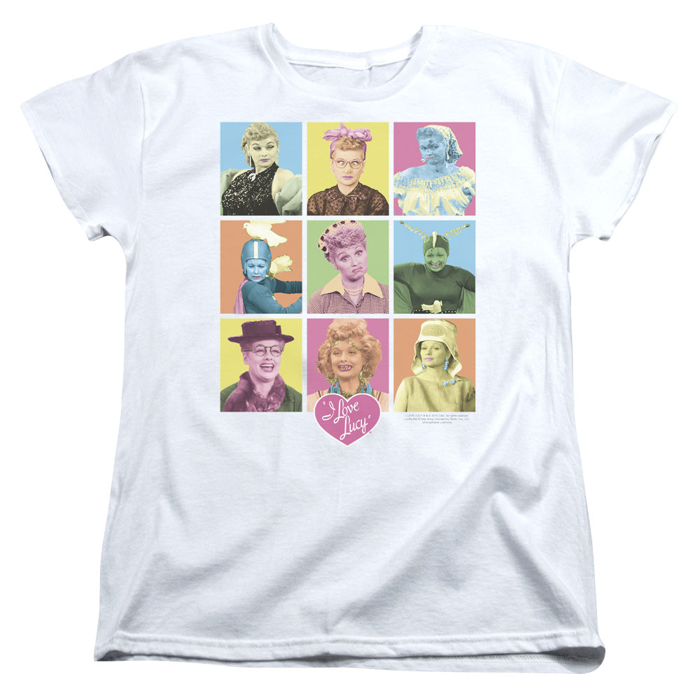 I Love Lucy So Many Faces Womens T Shirt White Officially Licensed