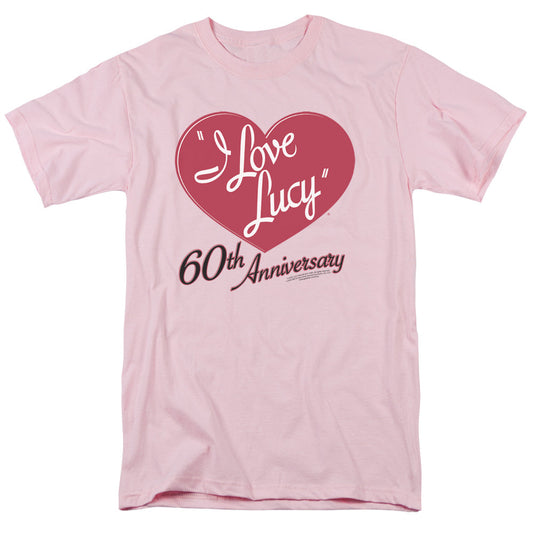 I Love Lucy 60th Anniversary Mens T Shirt Pink Officially Licensed