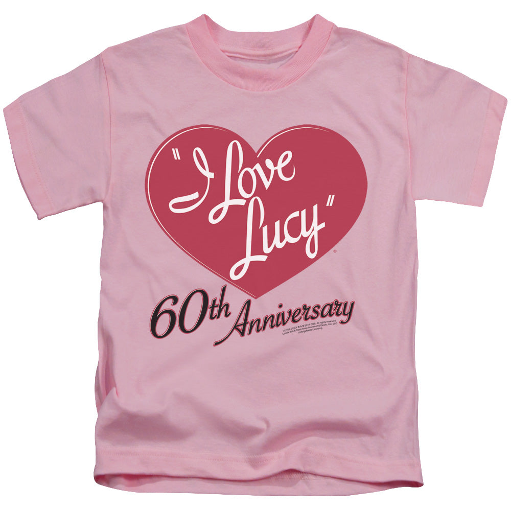 I Love Lucy 60th Anniversary Juvenile Kids Youth T Shirt Pink Officially Licensed