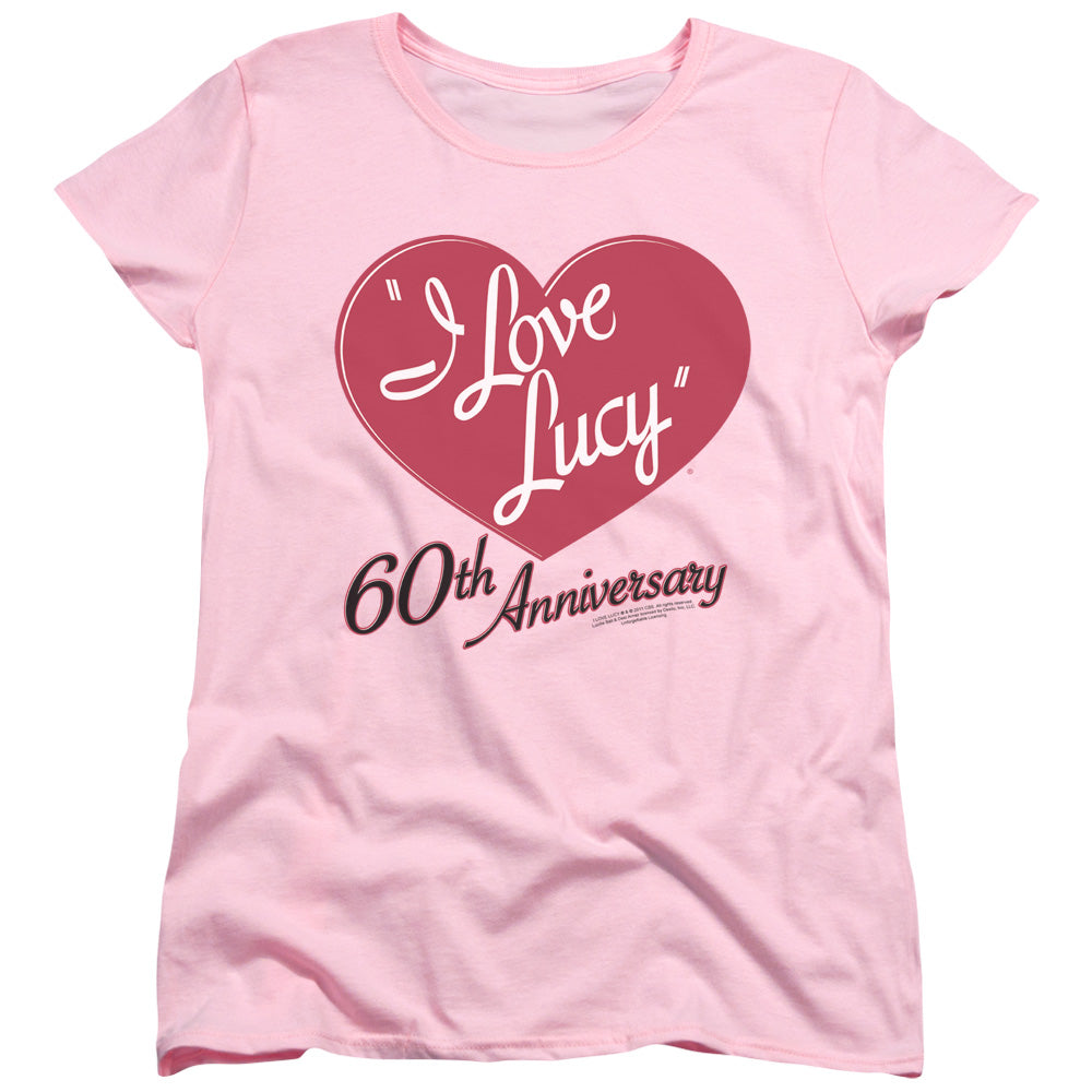 I Love Lucy 60th Anniversary Womens T Shirt Pink Officially Licensed
