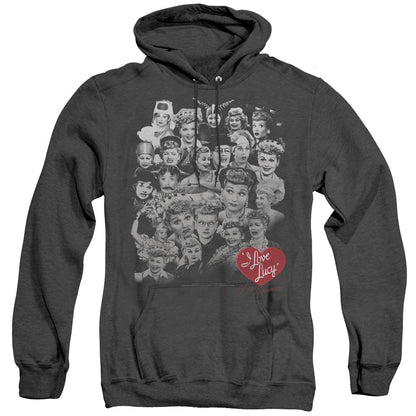 I Love Lucy 60 Years Of Fun Heather Mens Hoodie Black Officially Licensed