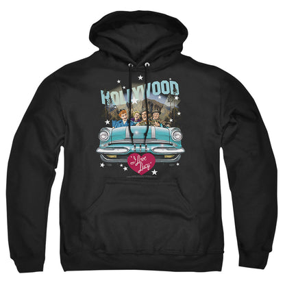 I Love Lucy Hollywood Road Trip Mens Hoodie Black Officially Licensed