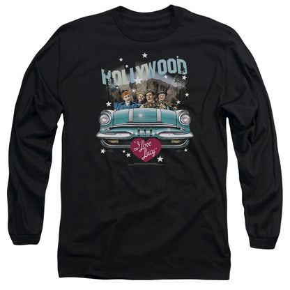 I Love Lucy Hollywood Road Trip Mens Long Sleeve Shirt Black Officially Licensed Officially Licensed