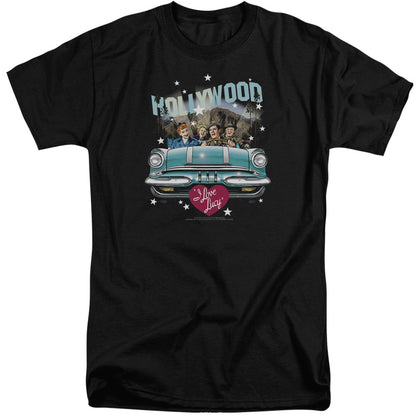 I Love Lucy Hollywood Road Trip Mens Tall T Shirt Black Officially Licensed