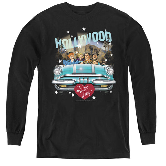 I Love Lucy Hollywood Road Trip Long Sleeve Kids Youth T Shirt Black Officially Licensed