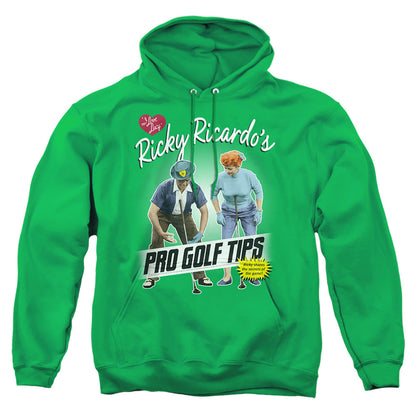 I Love Lucy Pro Golf Tips Mens Hoodie Kelly Green Officially Licensed