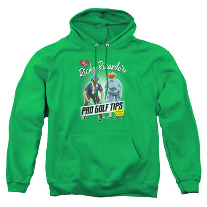 I Love Lucy Pro Golf Tips Mens Hoodie Kelly Green Officially Licensed