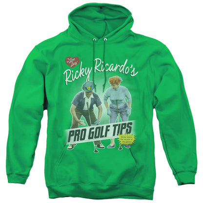 I Love Lucy Pro Golf Tips Mens Hoodie Kelly Green Officially Licensed