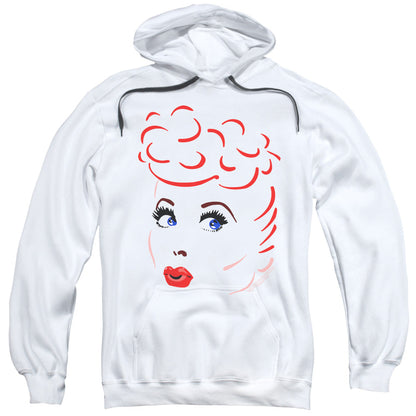 I Love Lucy Lines Face Mens Hoodie White Officially Licensed