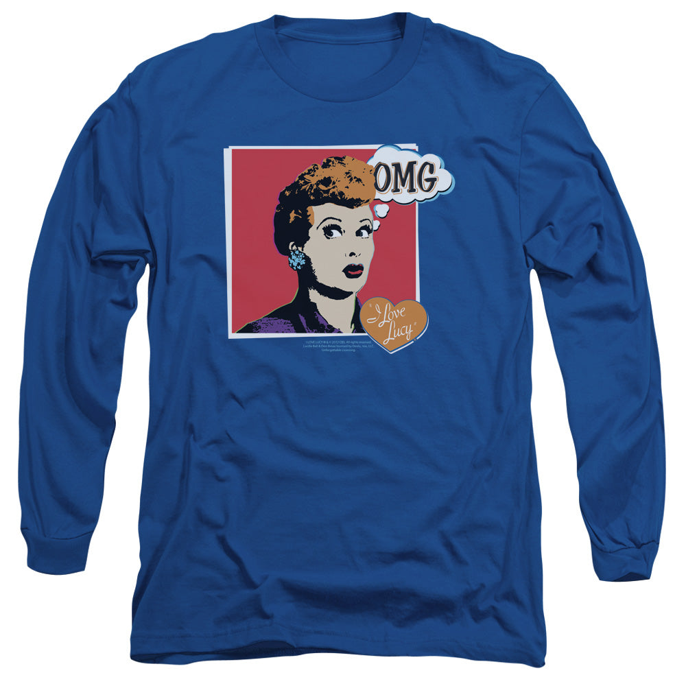 I Love Lucy I Love Worhol Omg Mens Long Sleeve Shirt Royal Blue Officially Licensed