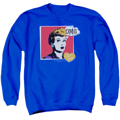 I Love Lucy I Love Worhol Omg Mens Crewneck Sweatshirt Royal Blue Officially Licensed