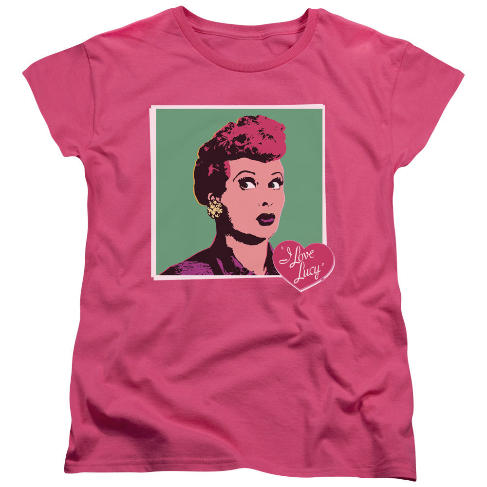 I Love Lucy I Love Worhol Womens T Shirt Hot Pink Officially Licensed