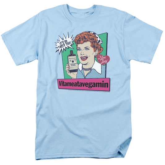 I Love Lucy Vita Comic Mens T Shirt Light Blue Officially Licensed