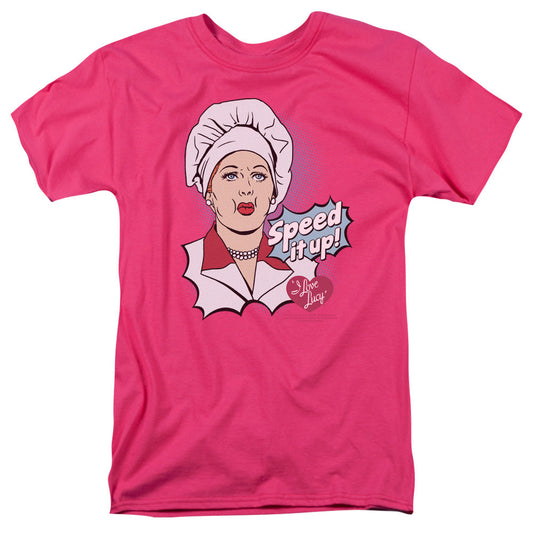 I Love Lucy Speed It Up Mens T Shirt Hot Pink Officially Licensed