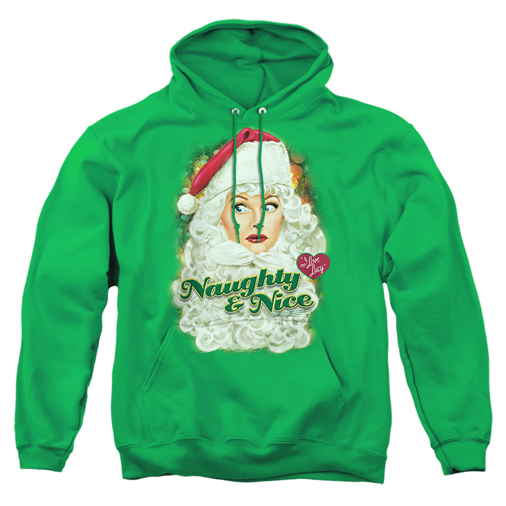 I Love Lucy Santa Mens Hoodie Kelly Green Officially Licensed