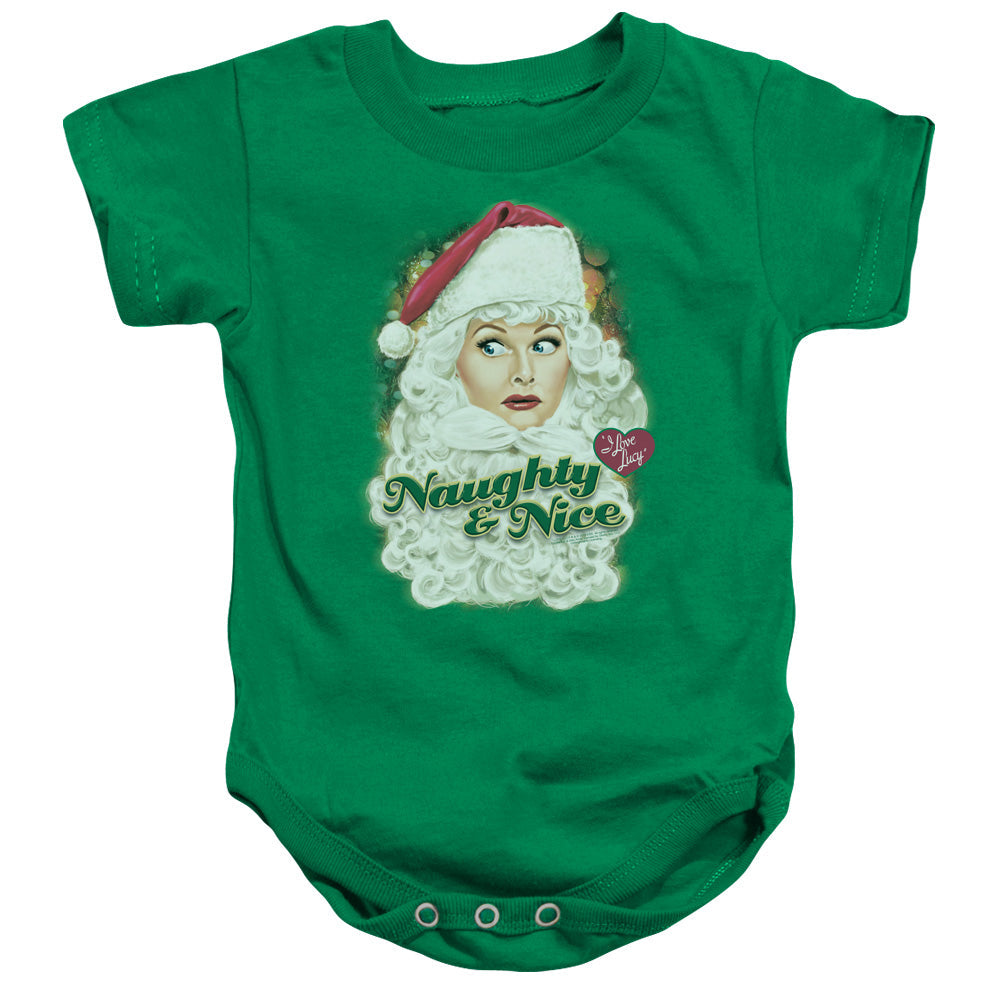 I Love Lucy Santa Infant Baby Snapsuit Kelly Green Officially Licensed