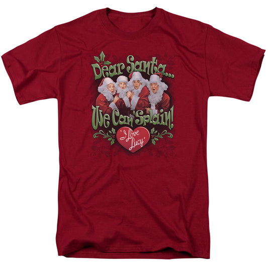 I Love Lucy Dear Santa Mens T Shirt Cardinal Officially Licensed