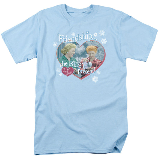 I Love Lucy The Best Present Mens T Shirt Light Blue Officially Licensed