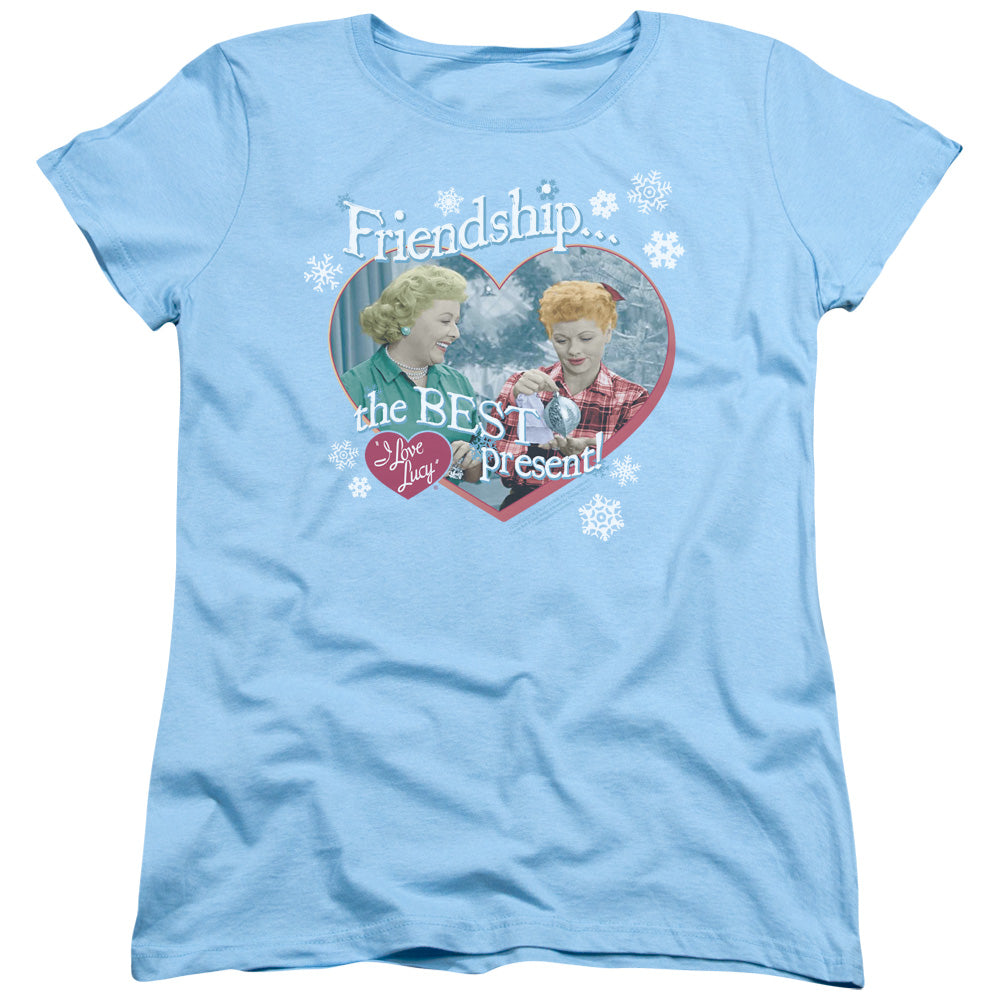 I Love Lucy the Best Present Womens T Shirt Light Blue Officially Licensed