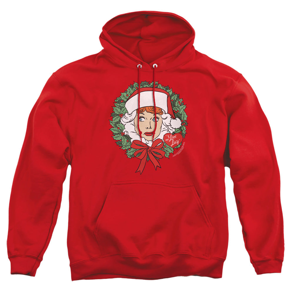 I Love Lucy Wreath Mens Hoodie Red Officially Licensed