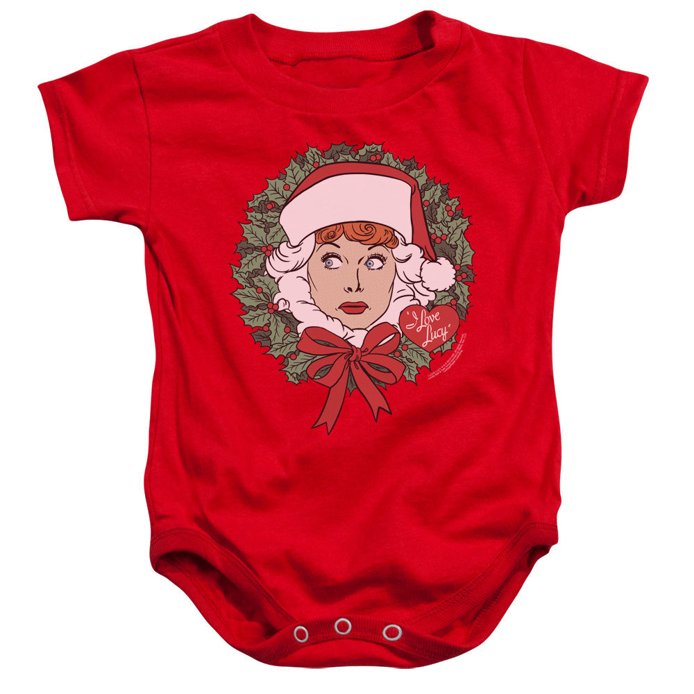 I Love Lucy Wreath Infant Baby Snapsuit Red Officially Licensed