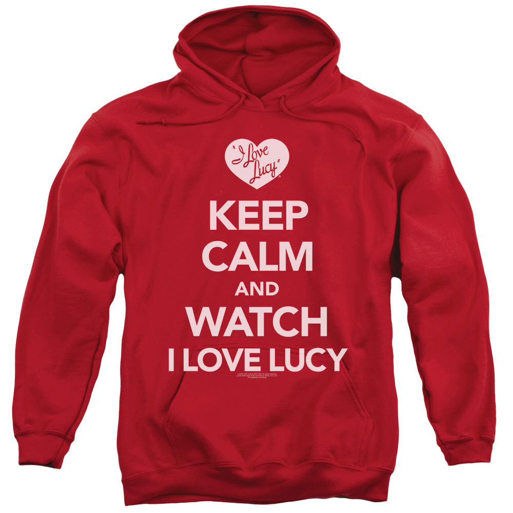 I Love Lucy Keep Calm And Watch Mens Hoodie Red Officially Licensed