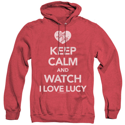 I Love Lucy Keep Calm And Watch Heather Mens Hoodie Red Officially Licensed