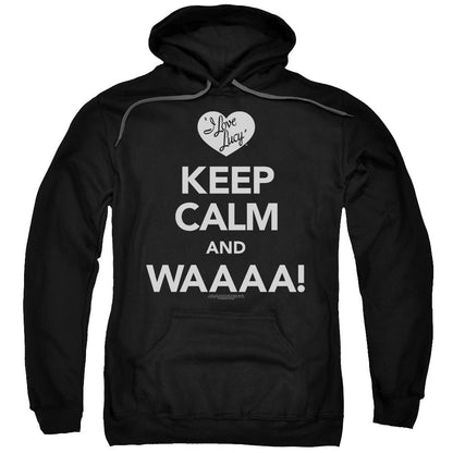 I Love Lucy Keep Calm Waaa Mens Hoodie Black Officially Licensed
