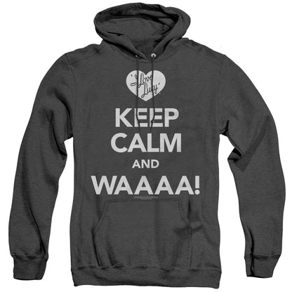 I Love Lucy Keep Calm Waaa Heather Mens Hoodie Black Officially Licensed