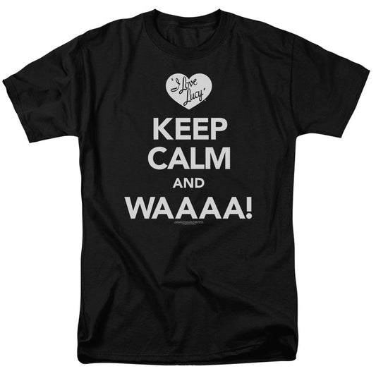 I Love Lucy Keep Calm Waaa Mens T Shirt Black Officially Licensed