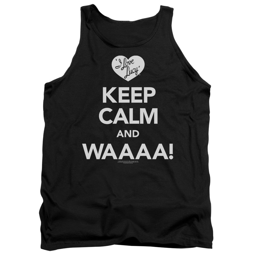 I Love Lucy Keep Calm Waaa Mens Tank Top Shirt Black Officially Licensed