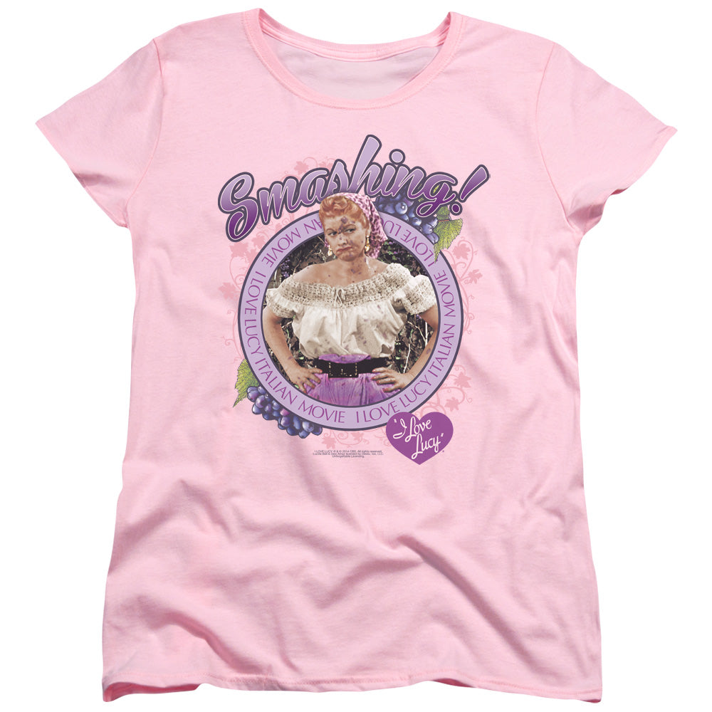 I Love Lucy Ashing Womens T Shirt Pink Officially Licensed