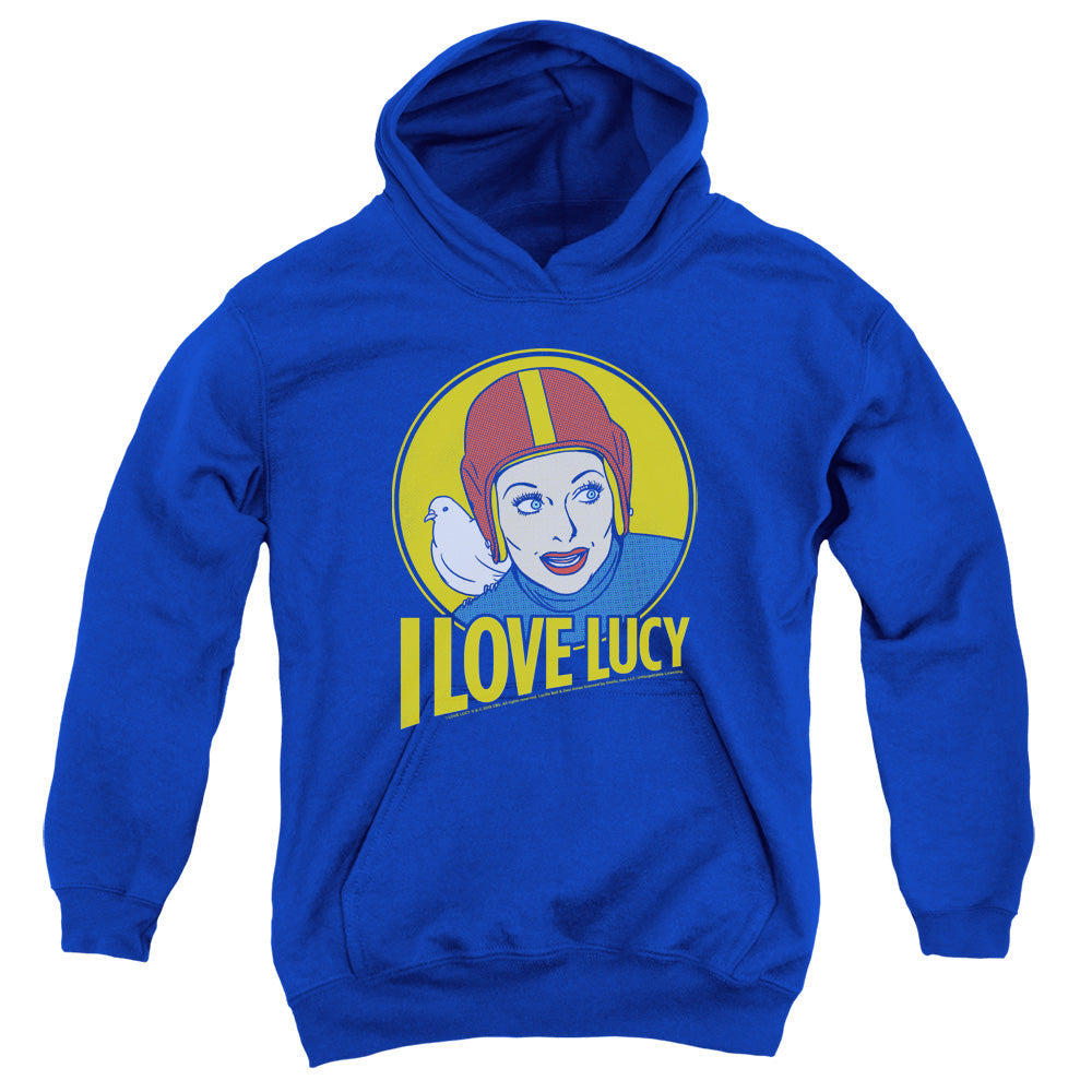 I Love Lucy Lb Super Comic Kids Youth Hoodie Royal Blue Officially Licensed