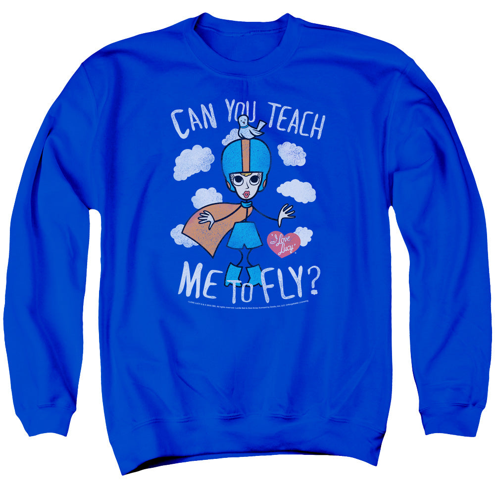 I Love Lucy Fly Mens Crewneck Sweatshirt Royal Blue Officially Licensed