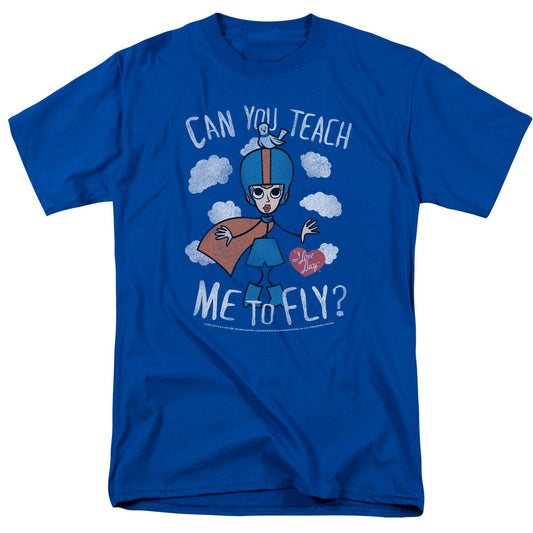 I Love Lucy Fly Mens T Shirt Royal Blue Officially Licensed