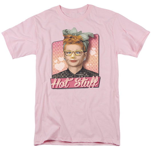 I Love Lucy Hot Stuff Mens T Shirt Pink Officially Licensed